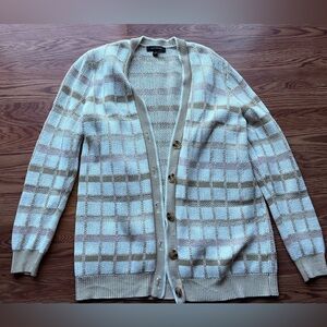 Ann Taylor sweater. Cream/tan/light pink. size M. Excellent preowned condition